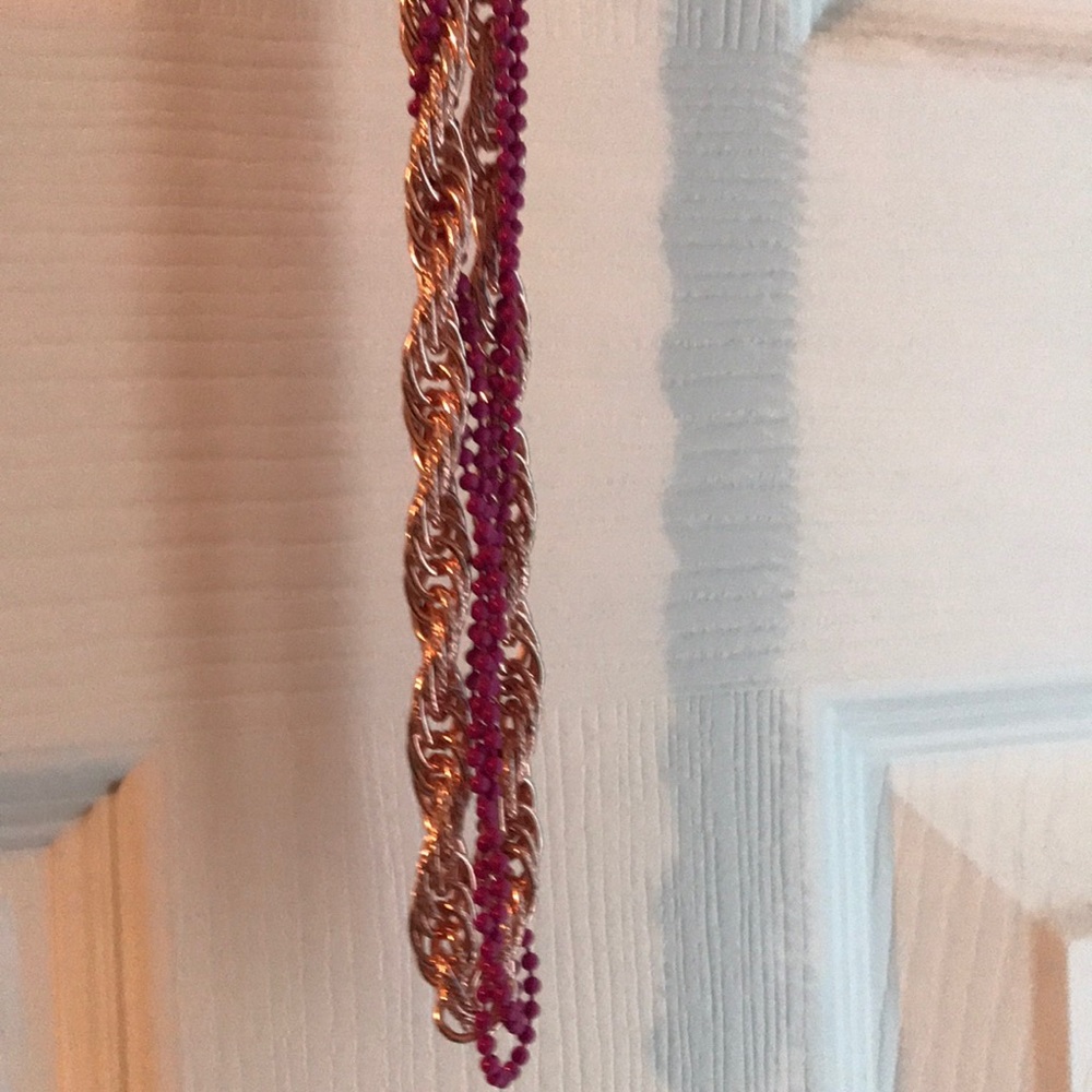 Rose gold braided necklace